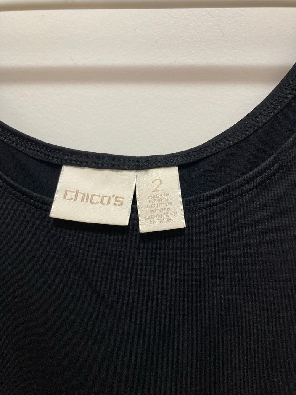 CHICO’S Black Tank Style Top. Size 2 - Picture 3 of 4